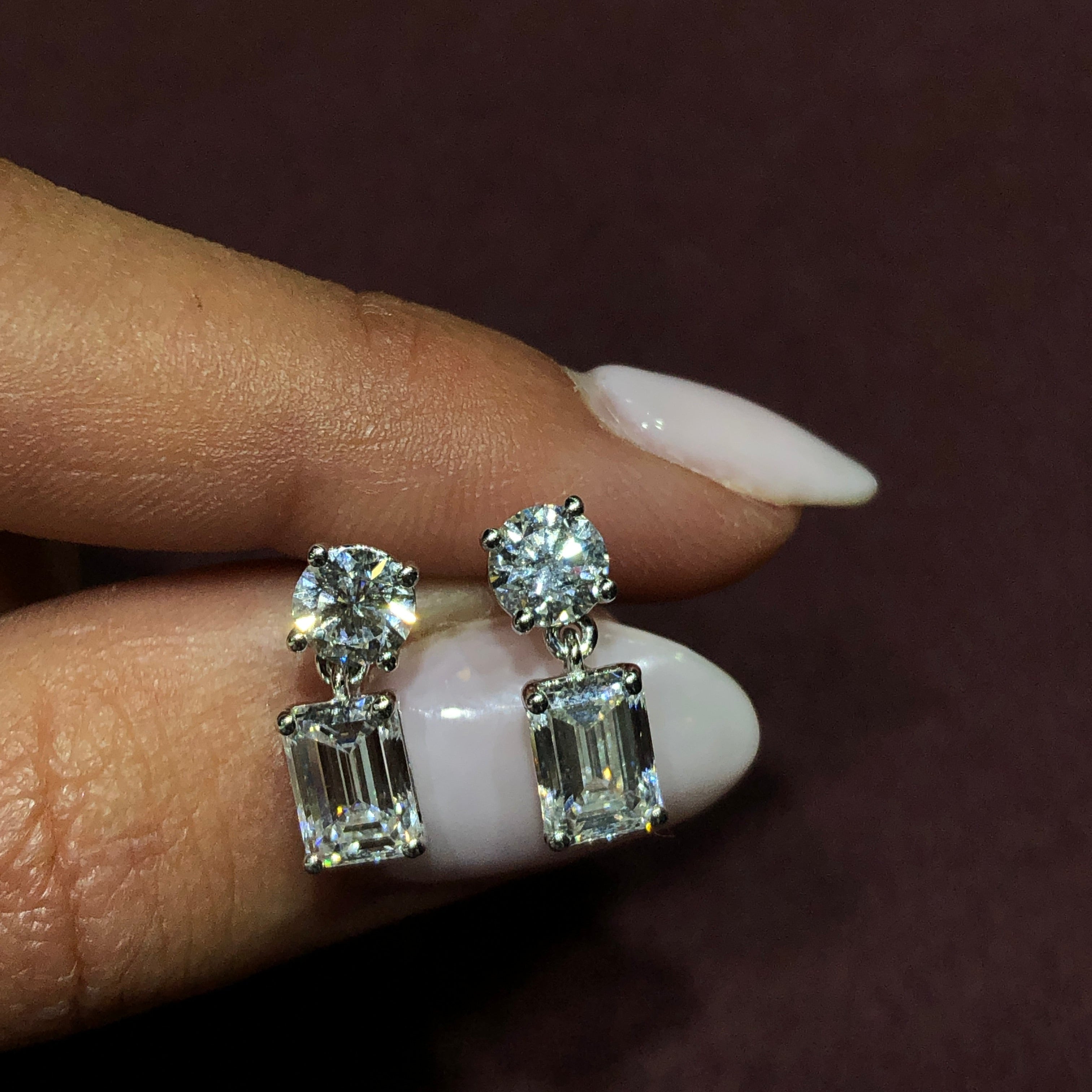 Gabrielle Two Diamond Earrings