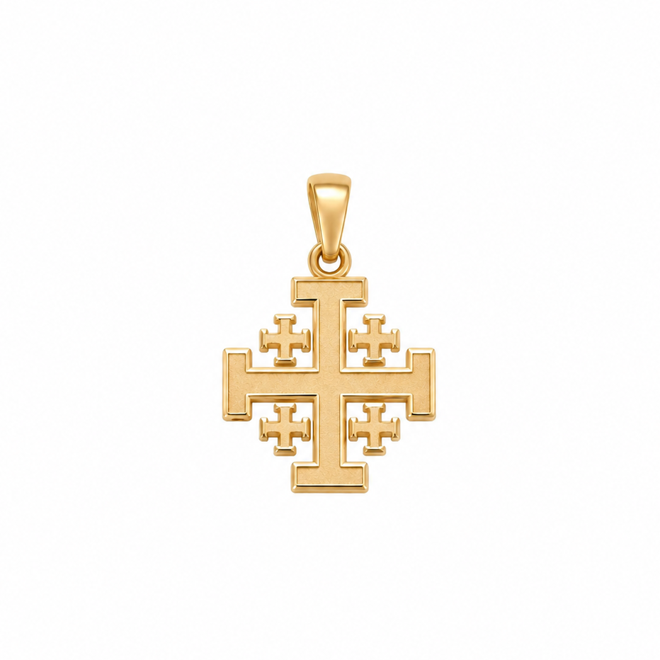 Jerusalem Gold Cross Pendant