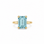 Jumbo Aquamarine Gold Solitaire Ring