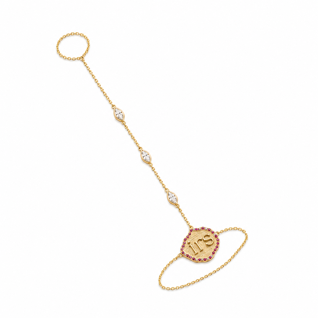 Montana Irregular Gemstone and Diamonds Hand Chain