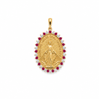 Oval Faith Diamond and Gemstones Pendant