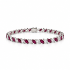 Roman Duo Gemstone and Diamond Tennis Bracelet