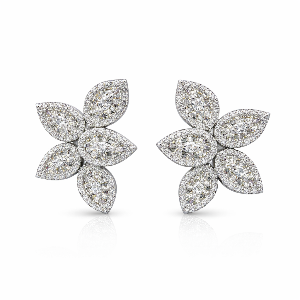 Rosetta Baguette Pear Earrings