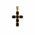 Small Gemstone Signature Basilica Cross Pendant