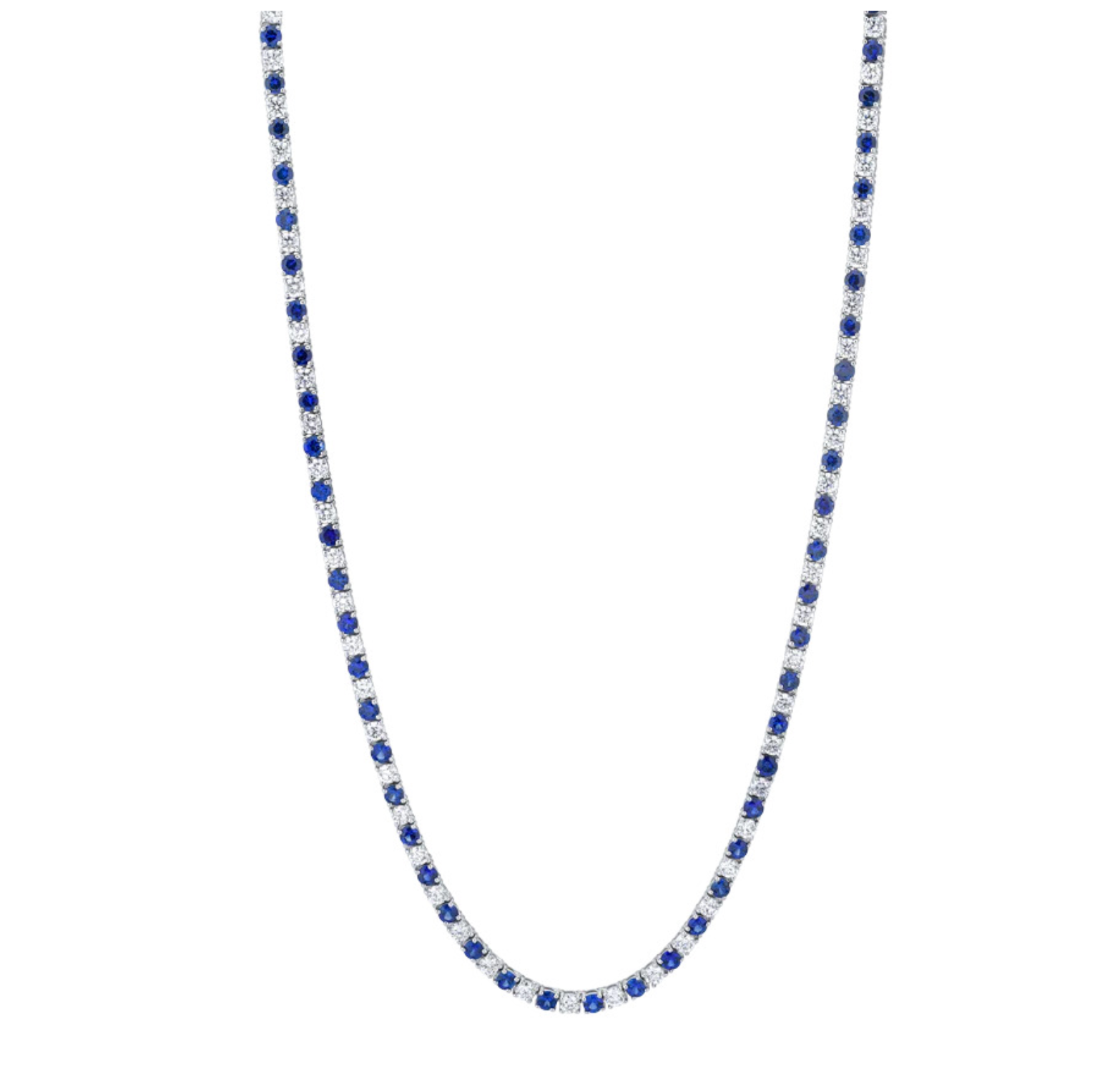 Sapphire Diamond Tennis Necklace