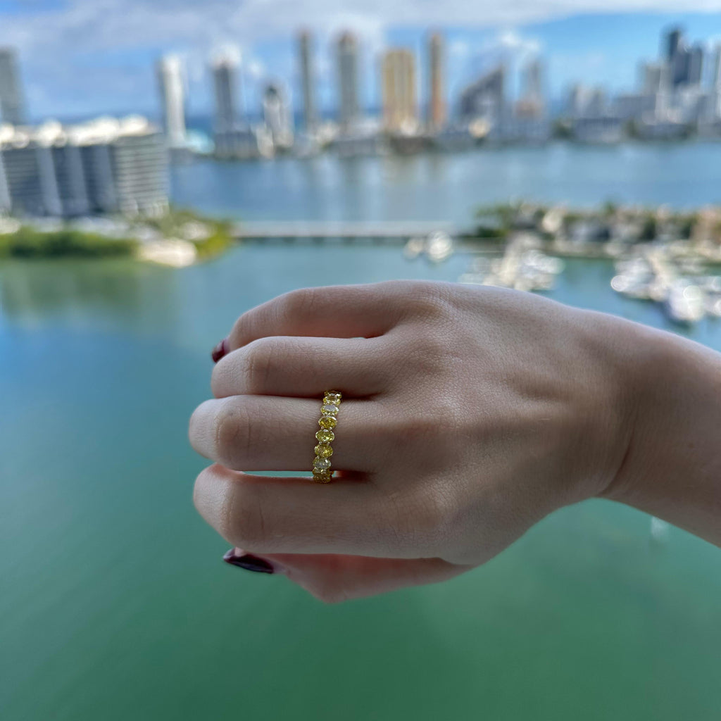 Moon Yellow Diamonds Eternity Ring