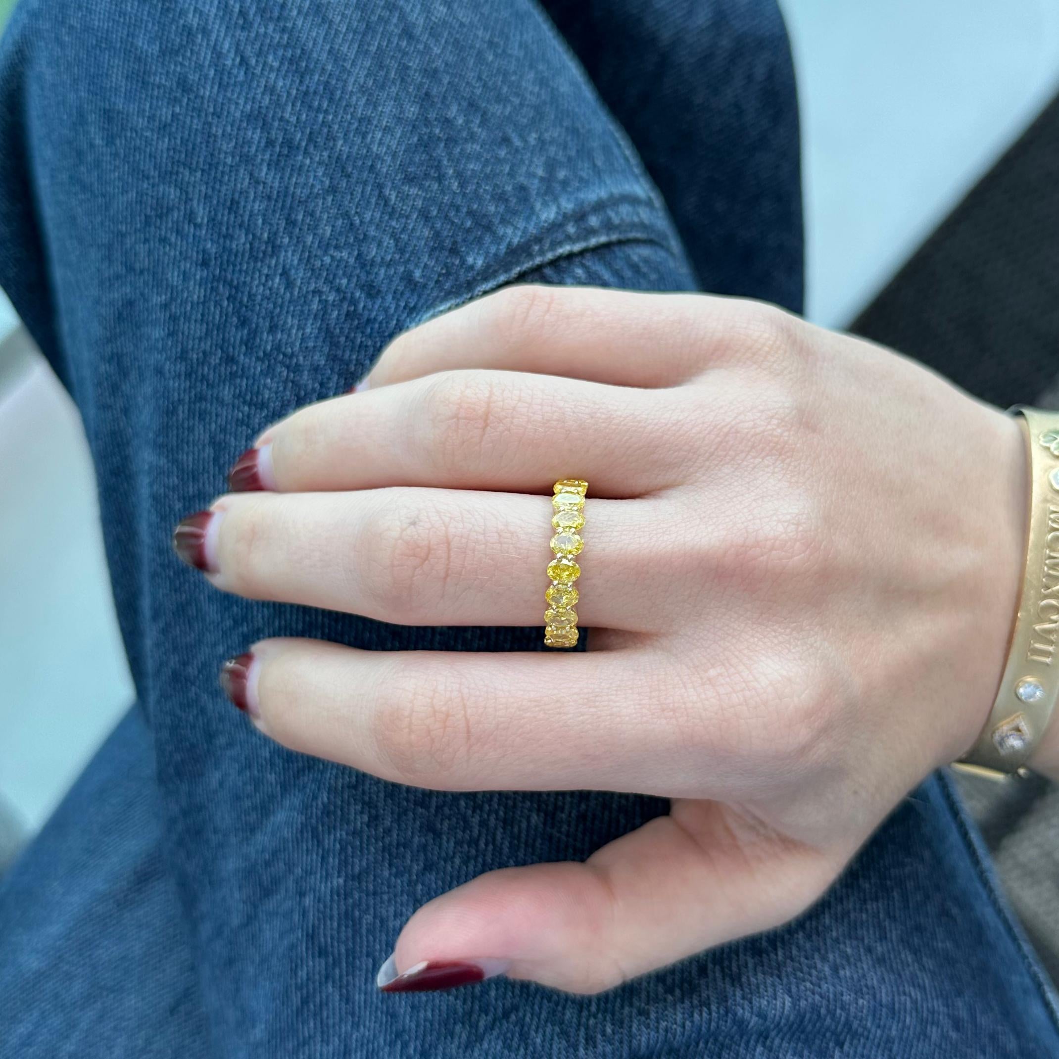 Moon Yellow Diamonds Eternity Ring
