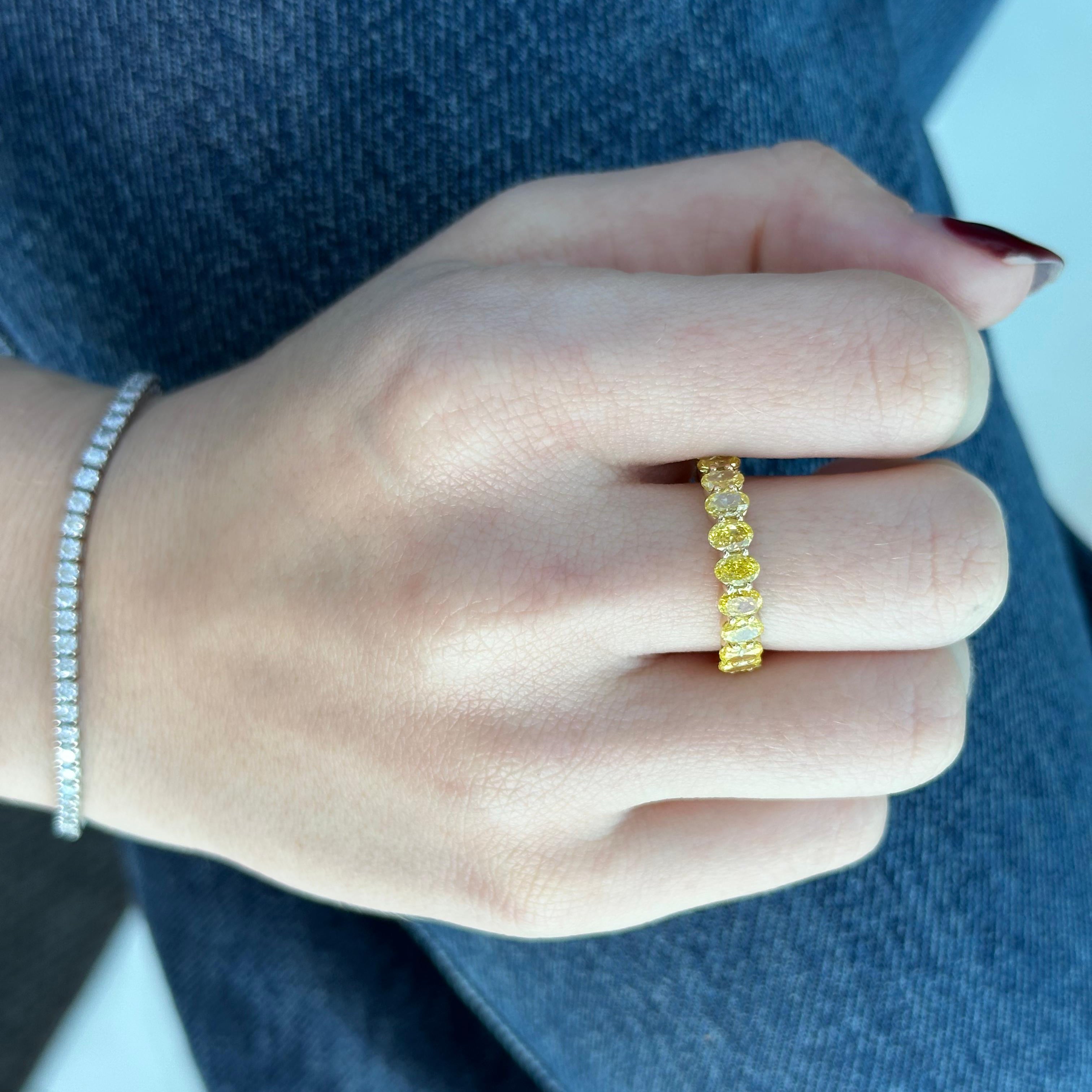 Moon Yellow Diamonds Eternity Ring
